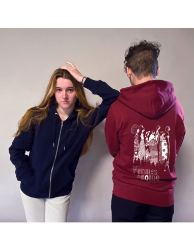 Fair and organic zipped hoodie BOSTON (BP) "Femmes du monde"