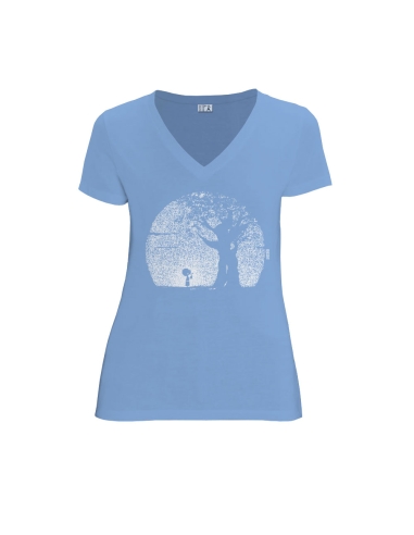 T-shirt équitable coton bio col V AWARA (BP) "Pousse"