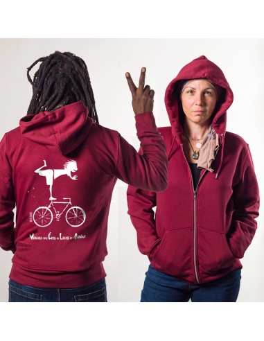 Fair and organic zipped hoodie BOSTON (BP) "Vélo"