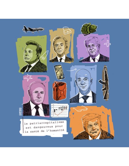 T-shirt coton bio équitable DOUALA "Patriarcapitalisme"