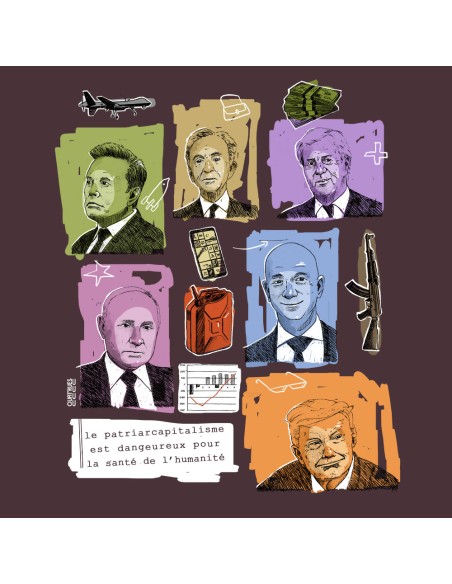 T-shirt coton bio équitable DOUALA "Patriarcapitalisme"