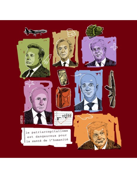 T-shirt coton bio équitable DOUALA "Patriarcapitalisme"