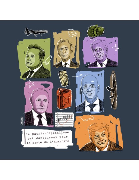 T-shirt coton bio équitable DOUALA "Patriarcapitalisme"