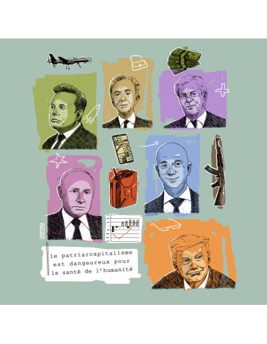 T-shirt coton bio équitable DOUALA "Patriarcapitalisme"