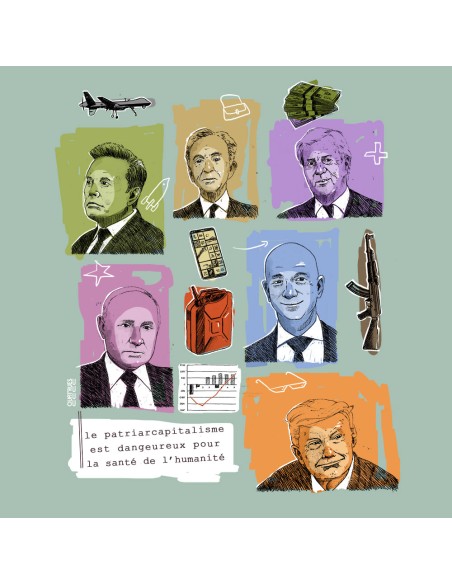 T-shirt coton bio équitable DOUALA "Patriarcapitalisme"