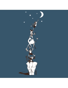 Organic and fair V-neck T-shirt AWARA (BP) "Décrocher la Lune" 2