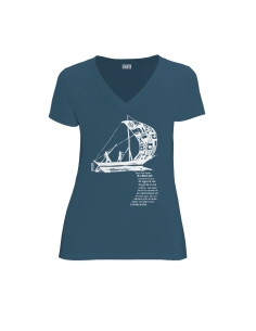 T-shirt équitable coton bio col V AWARA (BP) "D'un seul souffle"