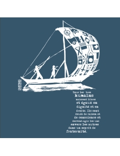 Organic and fair V-neck T-shirt AWARA (BP) "D'un seul souffle" 2