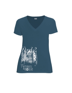 Bio und Fair V-Ausschnitt T-Shirt AWARA (BP) "Femmes du Monde"