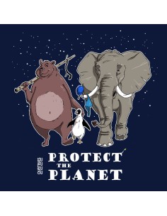 Organic and fair V-neck T-shirt AWARA (BP) "Protect the planet" 2