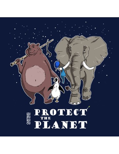 T-shirt équitable coton bio col V AWARA (BP) "Protect the planet"