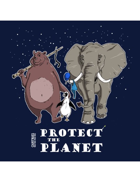 Organic and fair V-neck T-shirt AWARA (BP) "Protect the planet"