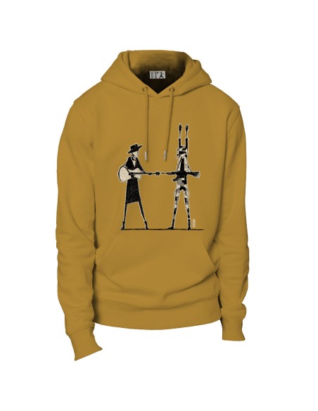 Ethical organic hoodie JAISALMER "Haut les mains"