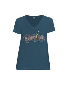 T-shirt équitable coton bio col V AWARA "Be different"