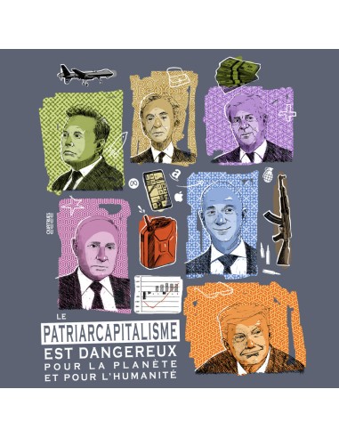 T-shirt coton bio équitable DOUALA "Patriarcapitalisme"