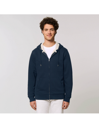 Bio and fair lined zip hoodie ROME Sherpa "empreinte O.V.N.I"