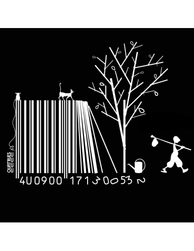Ethical organic hoodie JAISALMER "Code Bar(b)re"