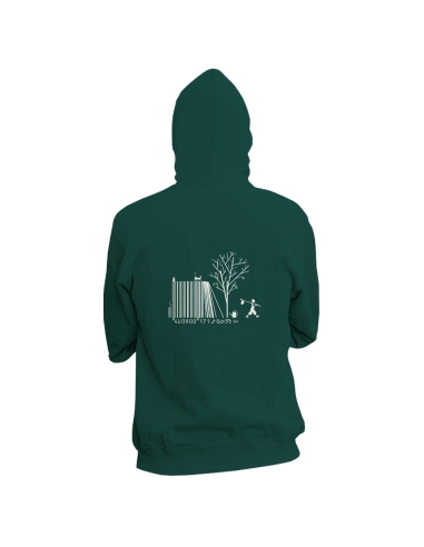 Fair and organic zipped hoodie BOSTON "Code bar(b)re"