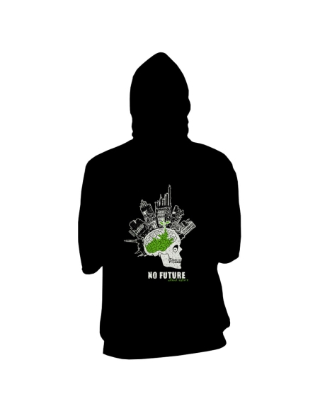 Fair and organic zipped hoodie BOSTON "No future"