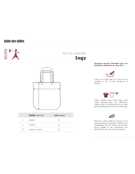 Organic & Fair-trade tote bag SAGY "D'un seul souffle"