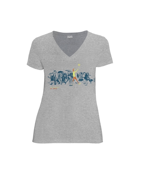 Organic and fair V-neck T-shirt AWARA "Be different"