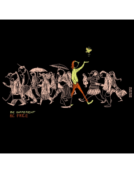 Organic and fair V-neck T-shirt AWARA "Be different"