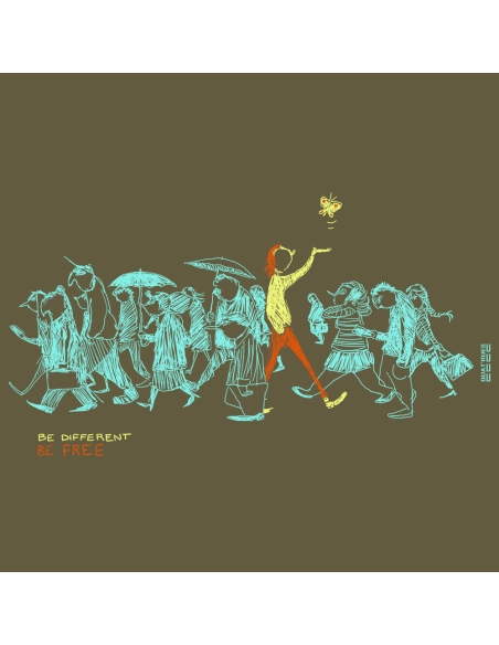 Bio und Fair V-Ausschnitt T-Shirt AWARA "Be different"