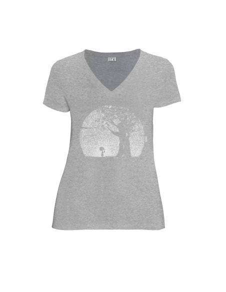 T-shirt équitable coton bio col V AWARA "Pousse"