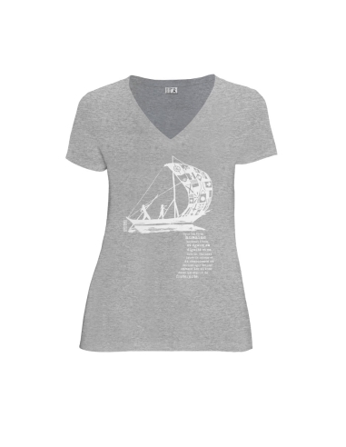 Organic and fair V-neck T-shirt AWARA "D'un seul souffle"