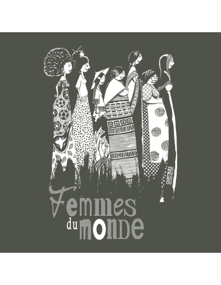 T-shirt équitable coton bio col V AWARA "Femmes du Monde"