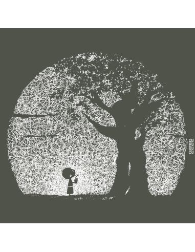 T-shirt équitable coton bio col V AWARA "Pousse"