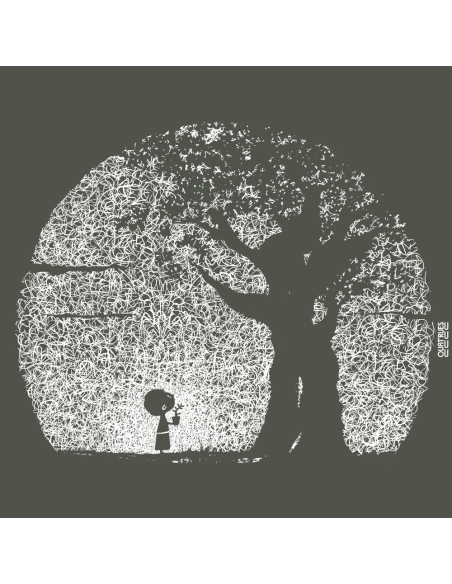 T-shirt équitable coton bio col V AWARA "Pousse"