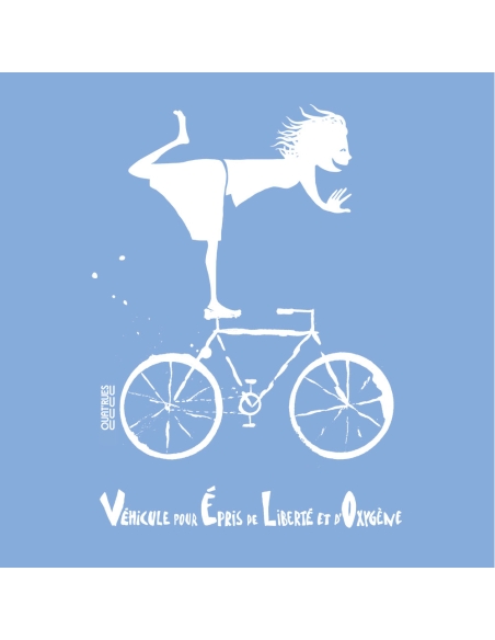 T-shirt équitable coton bio col V AWARA "Vélo"