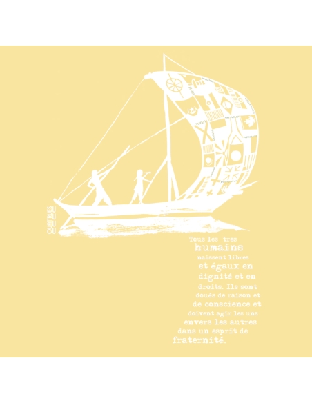 T-shirt équitable coton bio col V AWARA "D'un seul souffle"