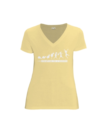 Organic and fair V-neck T-shirt AWARA "(R)évolution de l'espèce"
