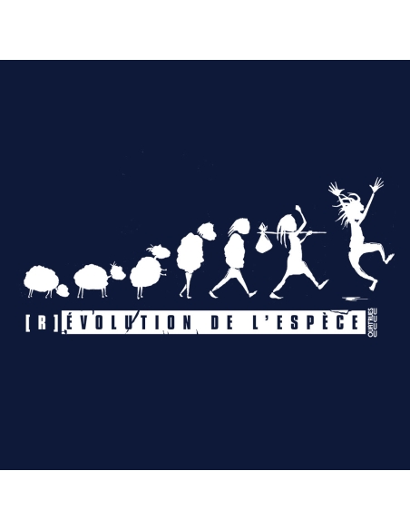 Bio und Fair V-Ausschnitt T-Shirt AWARA "(R)évolution de l'espèce"