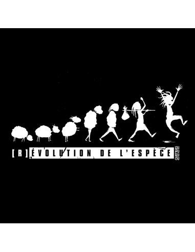 T-shirt équitable coton bio col V AWARA "(R)évolution de l'espèce"