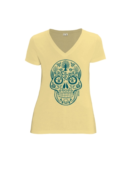 Bio und Fair V-Ausschnitt T-Shirt AWARA "Tête de vie"