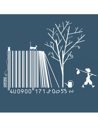 Bio und Fair V-Ausschnitt T-Shirt AWARA "Code Bar(b)re"