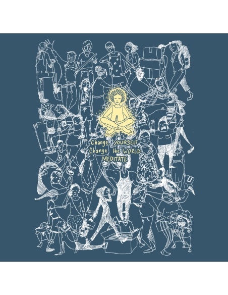 Organic and fair V-neck T-shirt AWARA "Meditate"