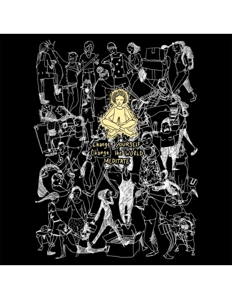 Organic and fair V-neck T-shirt AWARA "Meditate"