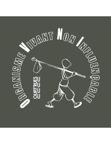 T-shirt équitable coton bio col V AWARA "empreinte O.V.N.I"