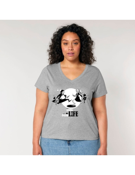 Organic and fair V-neck T-shirt AWARA "Slow Life"