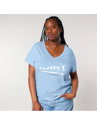 T-shirt équitable coton bio col V AWARA "(R)évolution de l'espèce"