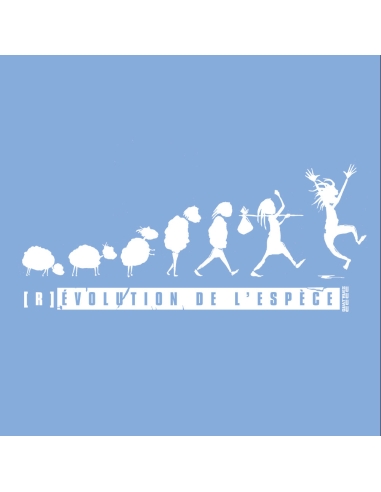 T-shirt équitable coton bio col V AWARA "(R)évolution de l'espèce"