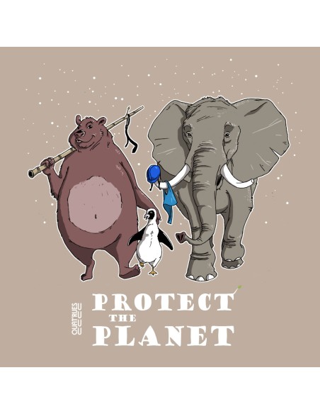 T-shirt bio équitable DOUALA "Protect the planet"