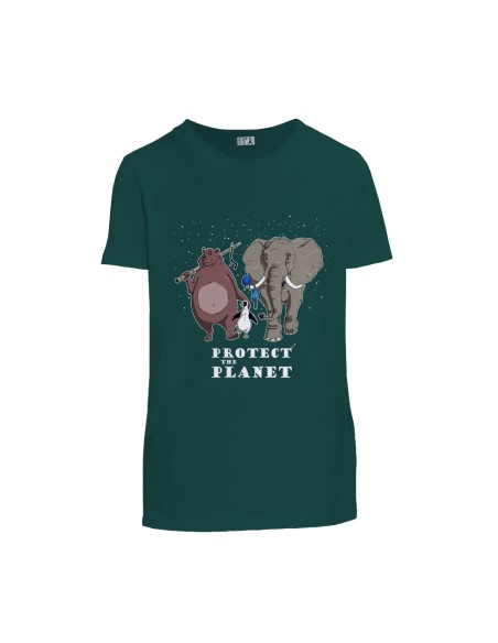 T shirt coton bio équitable MANAUS "Protect the planet"
