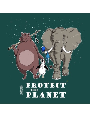 T shirt coton bio équitable MANAUS "Protect the planet"
