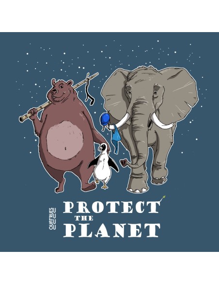 Bio und Fair V-Ausschnitt T-Shirt AWARA "Protect the planet"