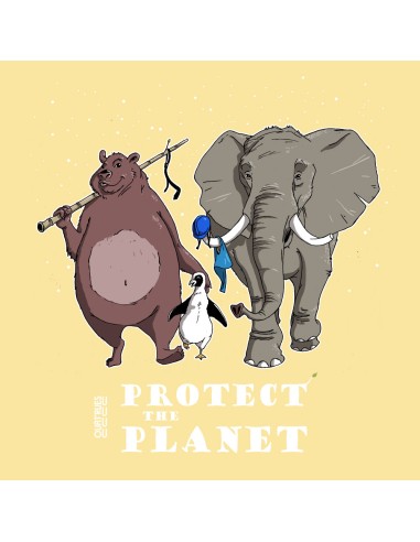 Bio und Fair V-Ausschnitt T-Shirt AWARA "Protect the planet"